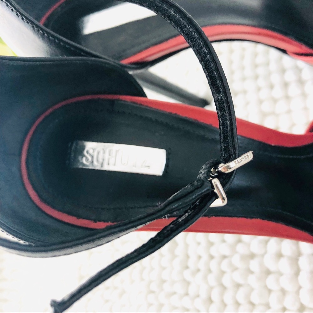 Schutz pumps color block red and black leather 9 B - Picture 5 of 8